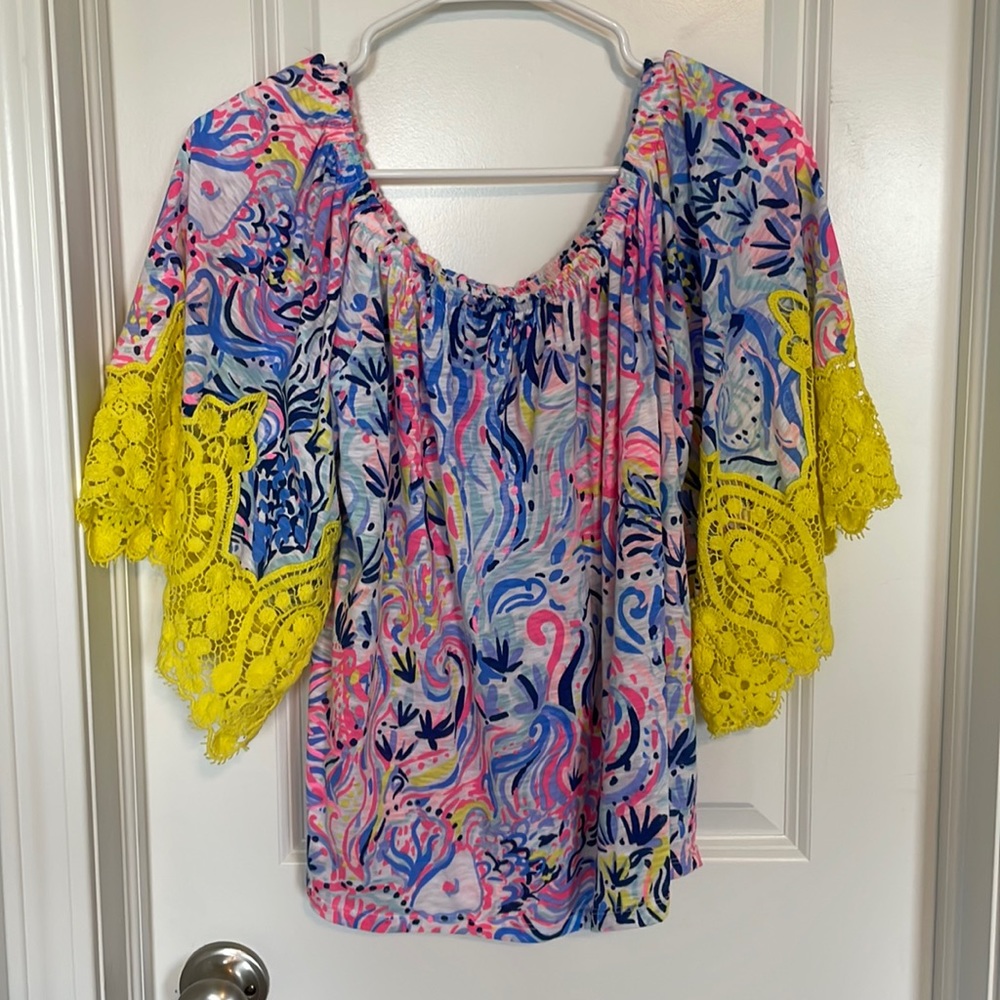 Lilly Pulitzer off shoulder lace top